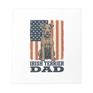 Irländsk Terrier Pappa Patriotisk Vintage Anteckningsblock