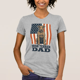 Irländsk Terrier Pappa Patriotisk Vintage T Shirt