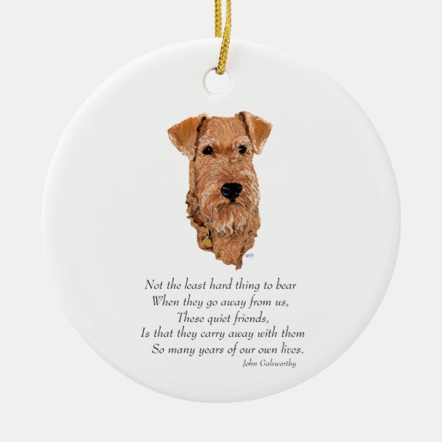 Irländsk Terrier Rainbow Bridge Keramisk Ornament (Framsidan)