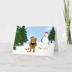 Irländsk Terrier Vinterscen Helgkort