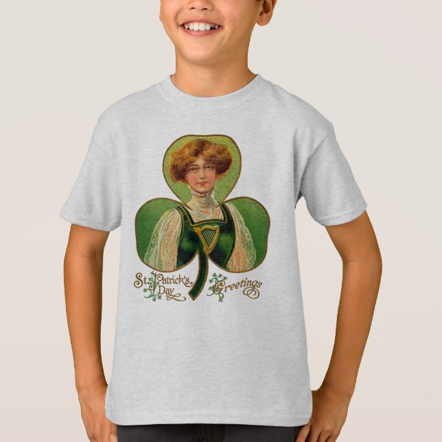 Irländsk tjej St. Patricks dag barns t-shirt (Framsida)