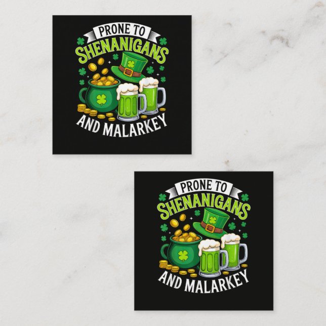 Irländsk Tomte St Patricks Benägen För Bus  Tilläggskort (Fram/baksida)