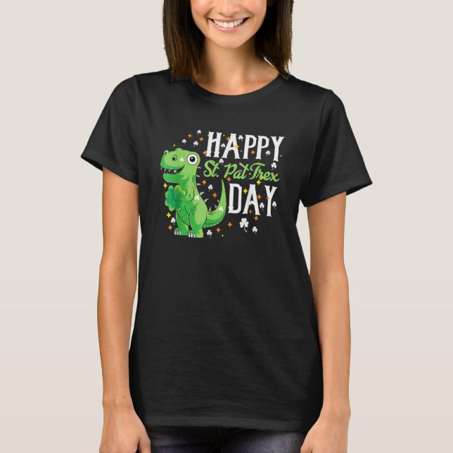 Irländsk Trex Dino St Patricks Day Tröja Barn Småb (Framsida)