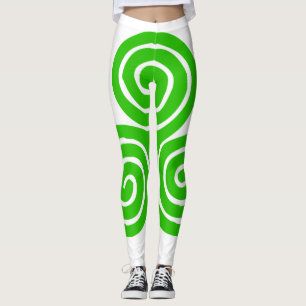 Irländsk Triskel lycklig St Patrick vitdamasker Leggings