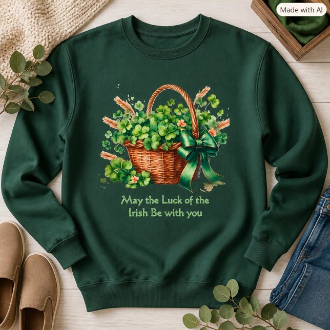 Irländsk tur jägaregrön irländsk Shamrock-korg T Shirt (Skapare uppladdad)