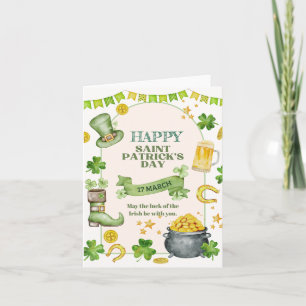 Irländsk tur, Shamrock & Guld Pott St. Patrick's D Helgkort