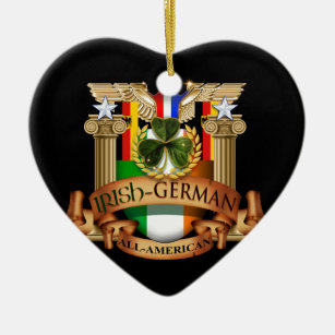 Irländsk tysk All-Amerikan Julgransprydnad Keramik