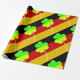 Irländsk tysk flagg Shamrock Clover St. Patrick Ku Presentpapper