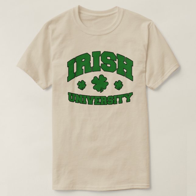 Irländsk Univertity T-tröja Tee Shirt (Design framsida)