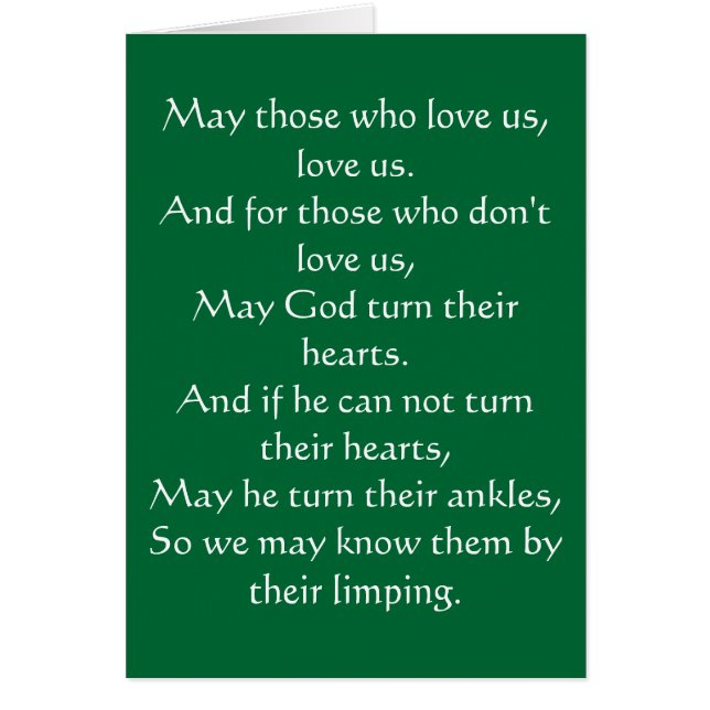 Irländsk välsignelse 3 OBS kort (Framsidan)