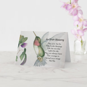 Irländsk välsignelse av ditt mod Hummingbird Kort