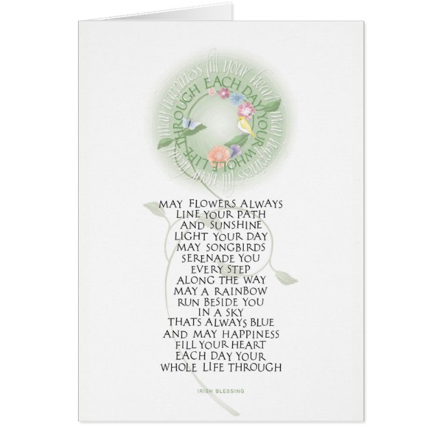 Irländsk välsignelse hälsningskort (Framsidan)