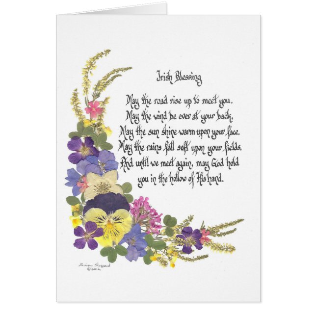 Irländsk välsignelse hälsningskort (Framsidan)