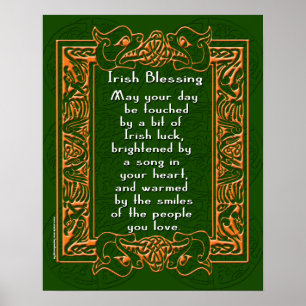 Irländsk välsignelse med den Celtic stilsorten och Poster