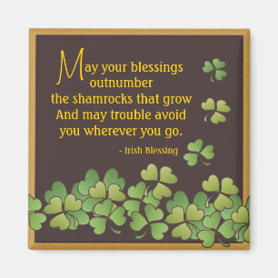 Irländsk välsignelse & Shamrocks Magnet