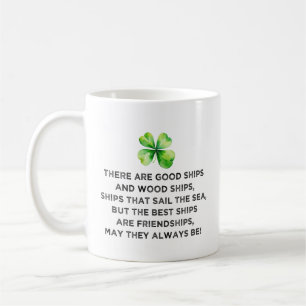 Irländsk vänskap Toast 4 Leaf Clover St Patricks Kaffemugg