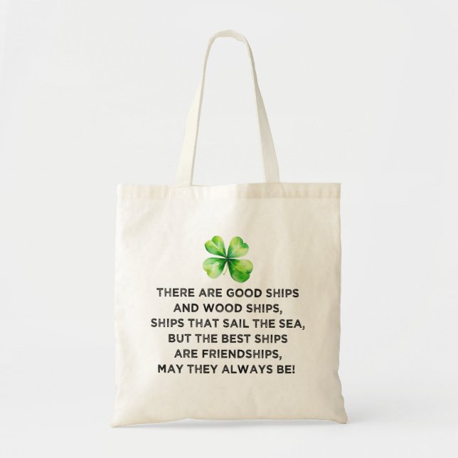Irländsk vänskapstoast 4-bladig klöver St Patrick' Tygkasse (Framsidan)