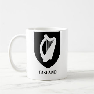 Irländsk vapensköld Svart & Vitt Minimalistisk Kon Kaffemugg