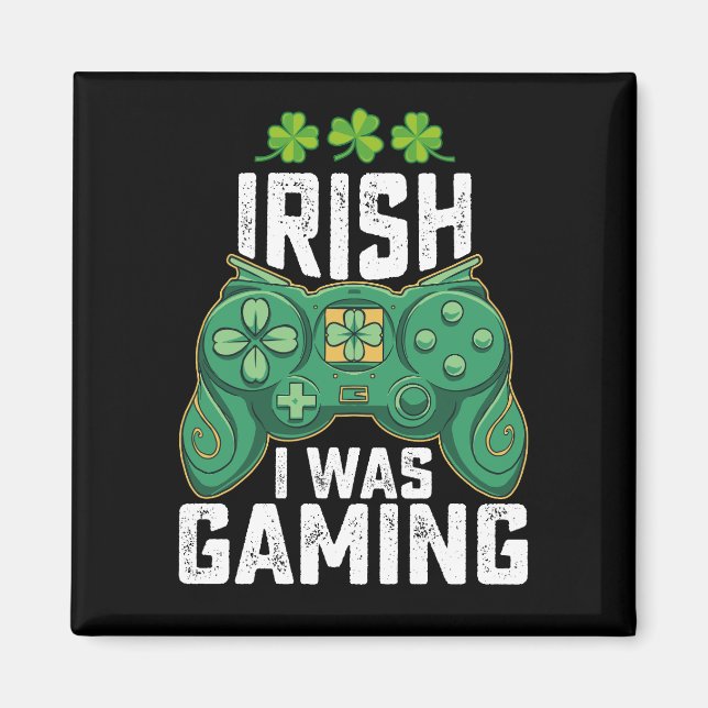 Irländsk var jag spelande spelare spel St Patricks Magnet (Framsidan)