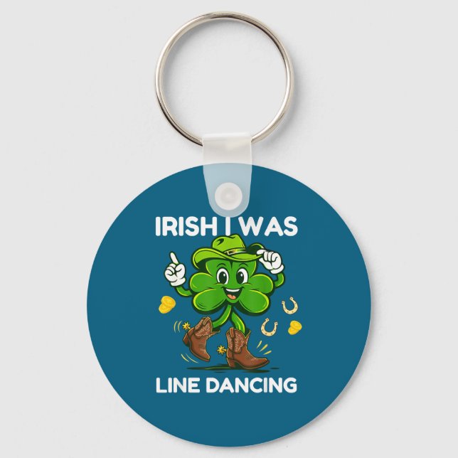 Irländsk var linjedans rolig st patricks dag nyckelring (Framsida)