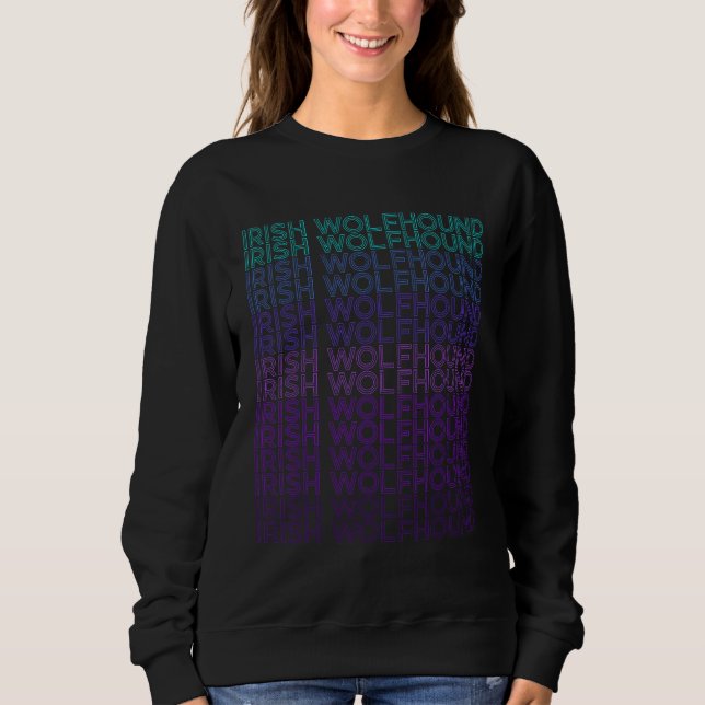 Irländsk Varghund Hund Retro T Shirt (Framsida)