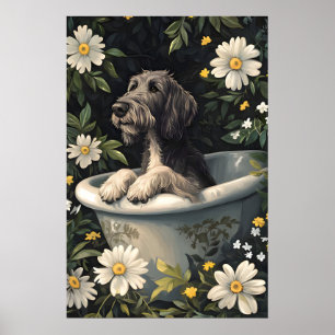 Irländsk Varghund I Badtunna Affisch, Rolig Hund Poster