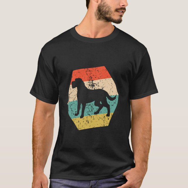 Irländsk Varghund Ras Retro Distressed Hexagon T Shirt (Framsida)