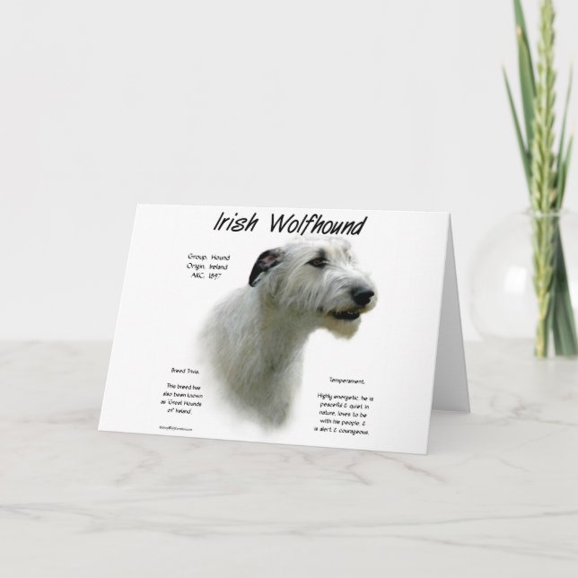 Irländsk vit) historiedesign för Wolfhound ( Helgkort (Framsida)