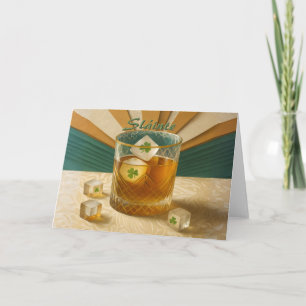 Irländsk Whiskey Tumbler Shamrock Is "Sláinte!" Kort