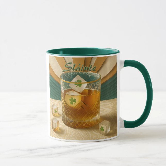 Irländsk Whiskey Tumbler Shamrock Is "Sláinte!" Mugg (Höger)