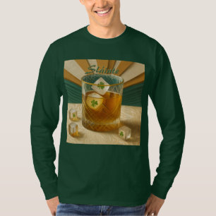 Irländsk Whiskey Tumbler Shamrock Is "Sláinte!" T Shirt