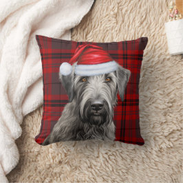 Irländsk Wolfhound Hund Röd Karo Jul Högtid Kudde