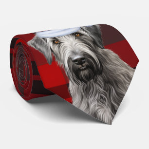 Irländsk Wolfhound Hund Röd Karo Jul Slips
