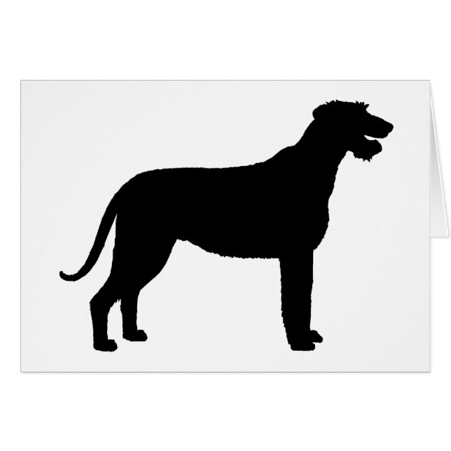 Irländsk Wolfhound (i svart) Hälsningskort (Framsidan Horizontal)