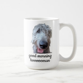 Irländsk Wolfhound-mugg – God morgon Mennniiskan Kaffemugg