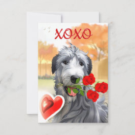 Irländsk Wolfhound Valentine Platt Greetingkort Kort