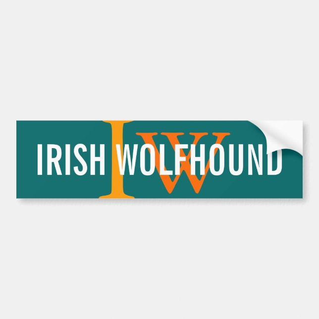 Irländsk WolfhoundavelMonogram Bildekal (Framsidan)