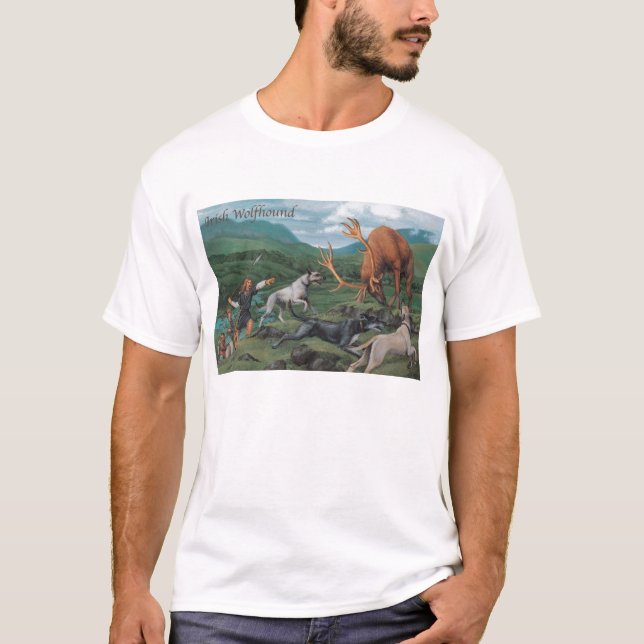 Irländsk Wolfhoundskjorta Tee Shirt (Framsida)