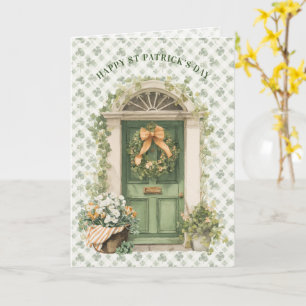 Irländsk ytterdörr St Patricks dag Irländskt väl Kort
