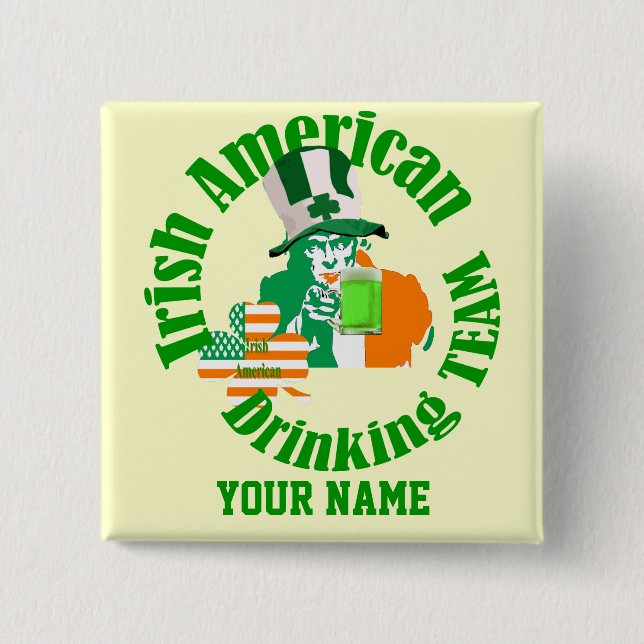 Irländska amerikanska drickslag, St patrick's day Knapp (Framsida)