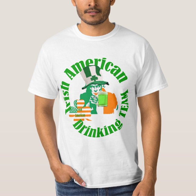 Irländska amerikanska drickslag, St patrick's day T-shirt (Framsida)