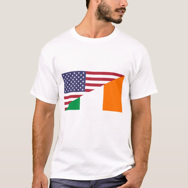Irländska amerikanska flagganmanar T-tröja T Shirt (Framsida)