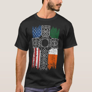 Irländska amerikanska USA flagga Celtic Kor St Pat T Shirt