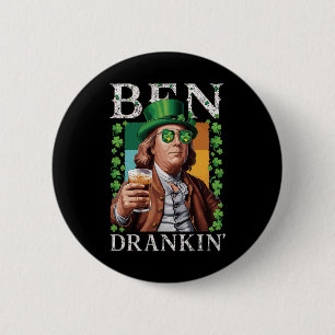 Irländska Ben drack öl - St Pattys män och kvinnor Knapp