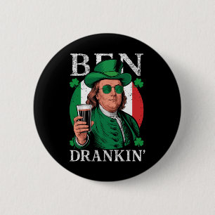 Irländska Ben drack öl - St Pattys män och kvinnor Knapp