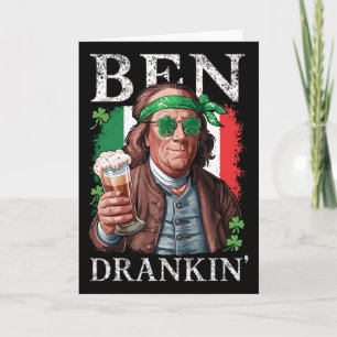 Irländska Ben drack öl - St Pattys män och kvinnor Kort