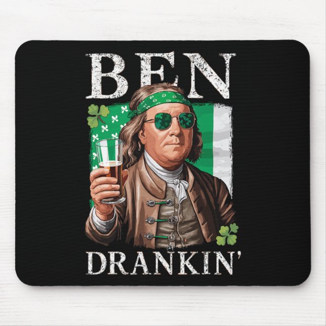 Irländska Ben drack öl - St Pattys män och kvinnor Musmatta (Framsidan)
