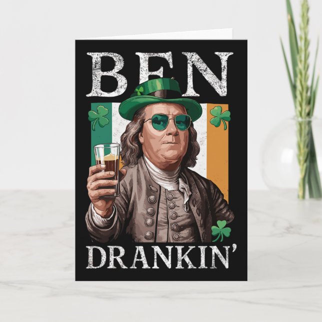 Irländska Ben Drankin Öl - St Pattys Män Och Kvinn Kort (Framsida)