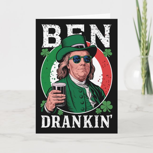 Irländska Ben Drankin Öl - St Pattys Män Och Kvinn Kort (Framsida)