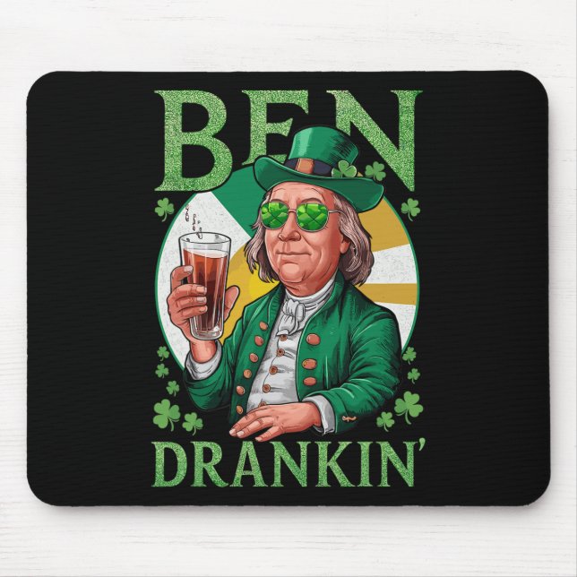 Irländska Ben Drankin Öl - St Pattys Män Och Kvinn Musmatta (Framsidan)